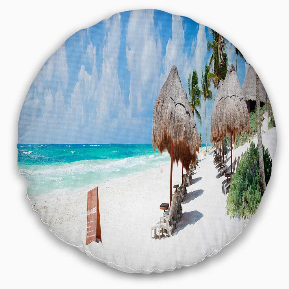 8681 Designart Caribbean Beach Panorama' Landscape Photography Throw Living
